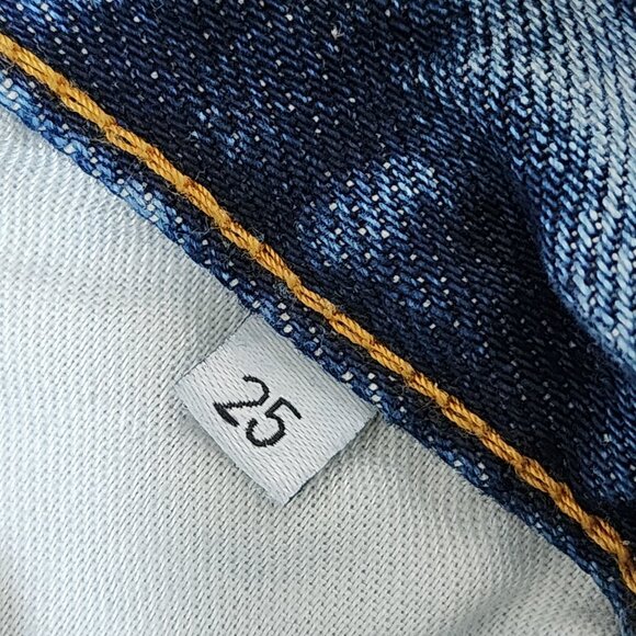 High Rise Straight Boyish Jeans 25 Blue Model Off-Duty NWT - Picture 6 of 8